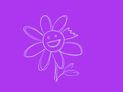 Purple image of a vulnerable flower saying "Yo!"
